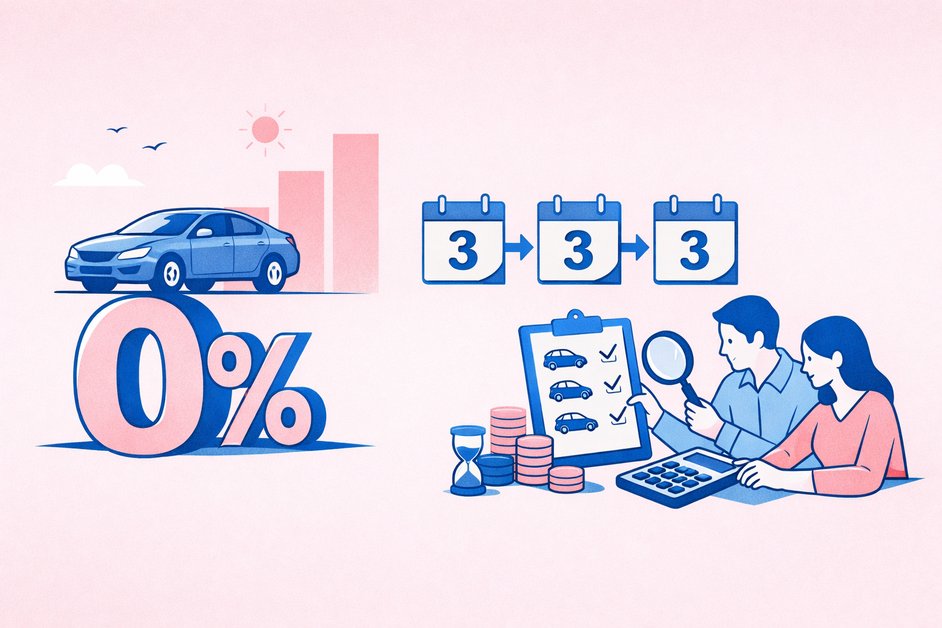 3 jaar 0% rente auto